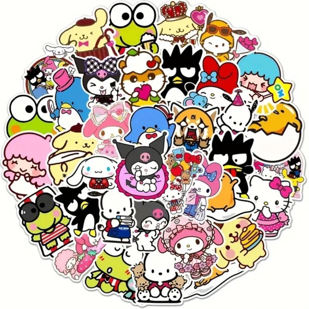50pcs Random Kawaii Stickers, Cute Japanese Anime Stickers Waterproof